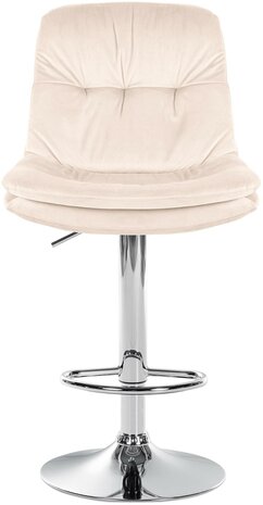 Barkruk Leural Fluweel chroom, Creme