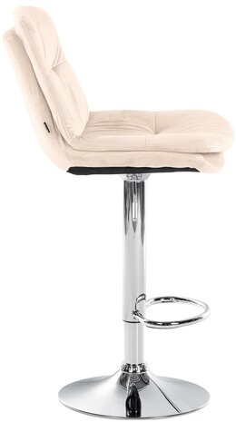 Barkruk Leural Fluweel chroom, Creme