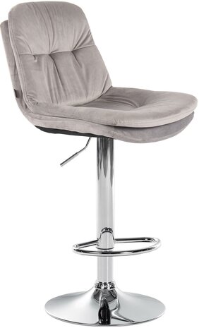 Barkruk Leural Fluweel chroom, Grijs
