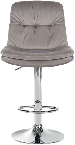 Barkruk Leural Fluweel chroom, Grijs
