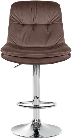 Barkruk Laurier Fluweel chroom, Bruin