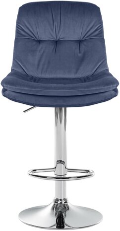 Barkruk Leural Fluweel chroom, Blauw