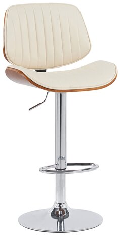 Barstoel Clowsan Kunstleer chroom, Creme