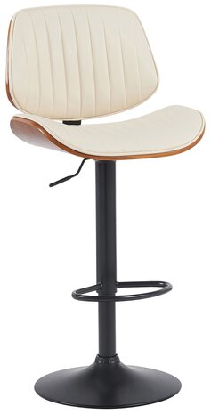 Barstoel Clowsan kunstleer zwart, Creme