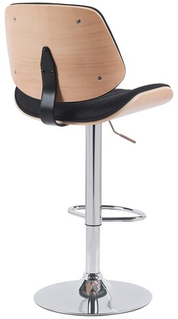 Barkruk Clowsan Stof chroom, Zwart