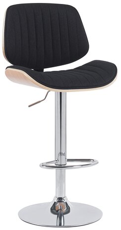 Barkruk Clowsan Stof chroom, Zwart