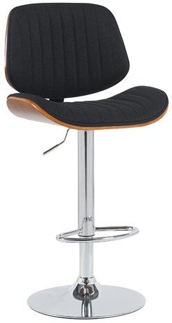 Barkruk Clowsan Stof chroom, Zwart