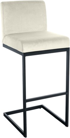 Barstoel Hepewoll Fluweel B, Creme