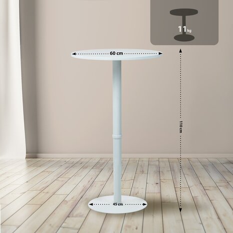 Statafel Horeferd rond 60 cm, Wit