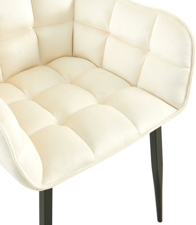 Stoel Tarani Fluweel, Creme