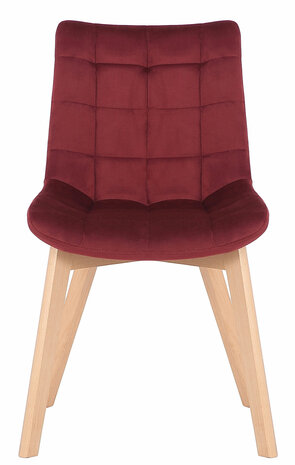 2-delige set eetkamerstoelen Pissaac fluweel, Rood