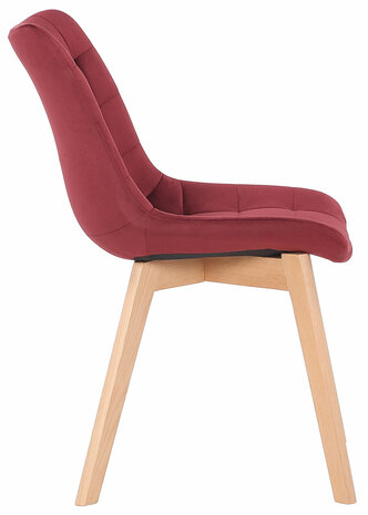 2-delige set eetkamerstoelen Pissaac fluweel, Rood