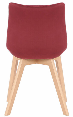 2-delige set eetkamerstoelen Pissaac fluweel, Rood