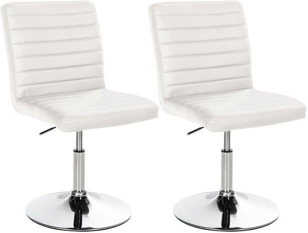 2-delige set eetkamerstoel Alves kunstleer, Wit