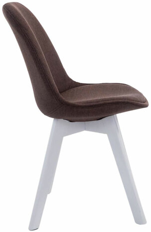 4-delige set bezoekersstoelen Birnii V2 Wit Stof, Bruin