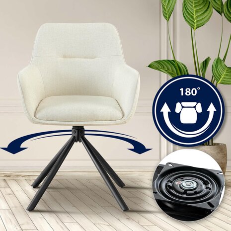 2-delige set stoel Toptin stof, Creme
