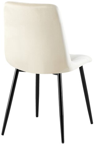 2-delige set eetkamerstoel Cloirtan fluweel, Creme