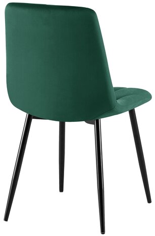 2-delige set eetkamerstoel Cloirtan fluweel, Groen