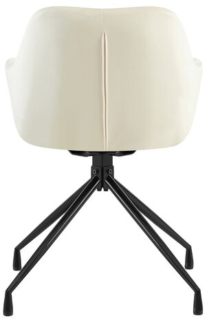 2-delige set eetkamerstoel Wilba fluweel, Creme