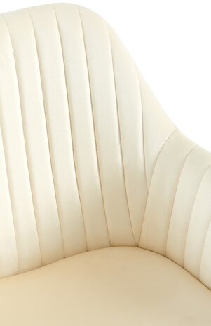 2-delige set eetkamerstoel Wilba fluweel, Creme