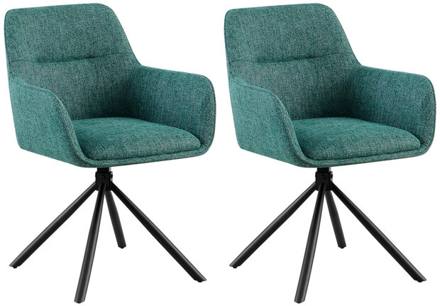 2-delige set stoel Toptin stof, Groen