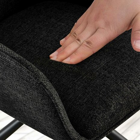 2-delige set stoel Toptin stof, Zwart