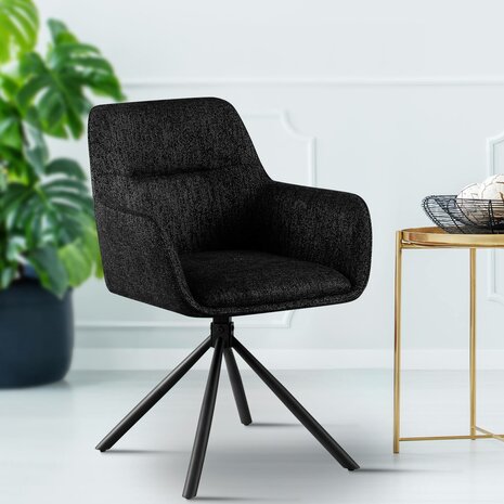 2-delige set stoel Toptin stof, Zwart