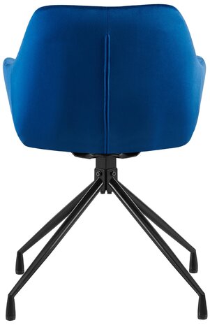 2-delige set eetkamerstoel Wilba fluweel, Blauw