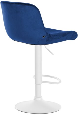 2-delige set barkrukken Silin Wit Fluweel, Blauw
