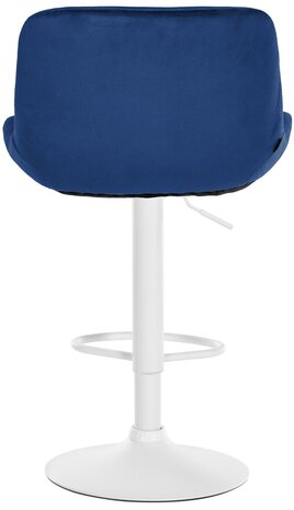 2-delige set barkrukken Silin Wit Fluweel, Blauw
