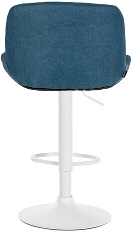 2-delige set barkrukken Silin Wit Stof, Blauw