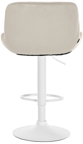 2-delige set barkrukken Silin Wit Fluweel, Creme