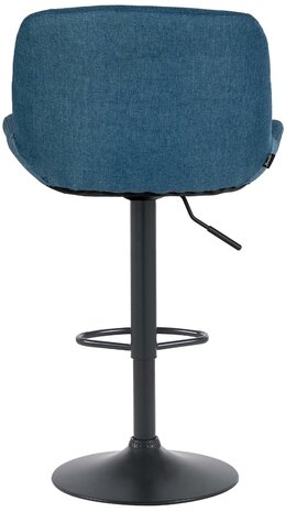 2-delige set barkrukken Silin Zwart Stof, Blauw