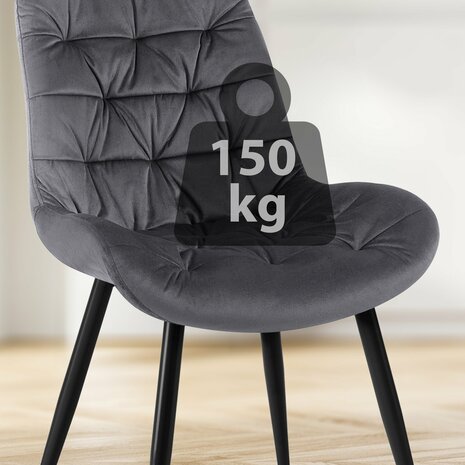 Set van 2 eetkamerstoelen Rissfird, Grijs