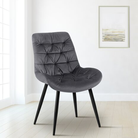 Set van 2 eetkamerstoelen Rissfird, Grijs