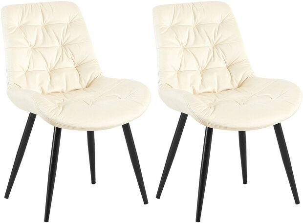 Set van 2 eetkamerstoelen Rissfird, Creme