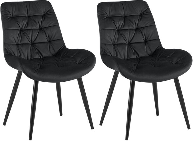 Set van 2 eetkamerstoelen Rissfird, Zwart