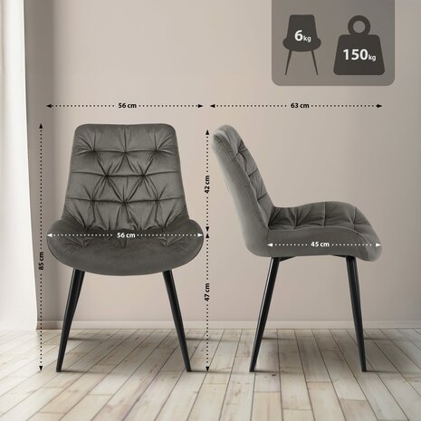 Set van 2 eetkamerstoelen Rissfird, 