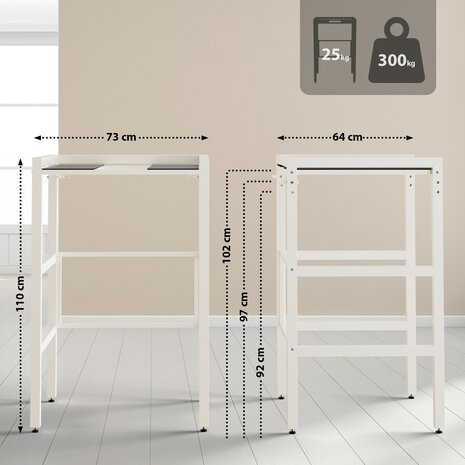 Wasmachineplank Gennat, Wit