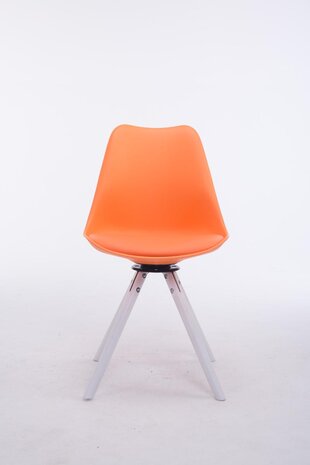 Bezoekersstoel Treyos Draaibaar Wit Rond, Oranje