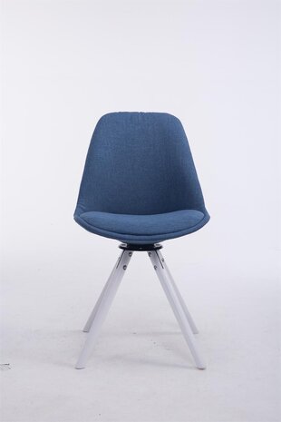 Bezoekersstoel Treyos Draaibaar Wit Stof Rond, Blauw
