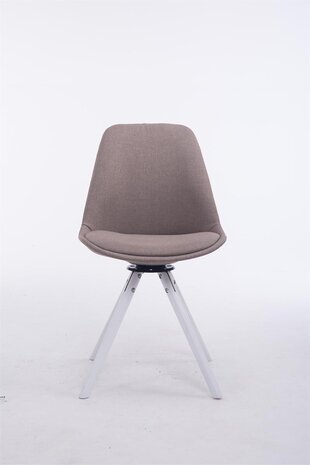 Bezoekersstoel Treyos Draaibaar Wit Stof Rond, Taupe