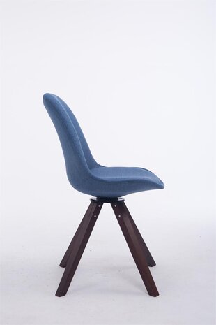 Bezoekersstoel Treyos Draaibaar Walnoot Stof Square, Blauw