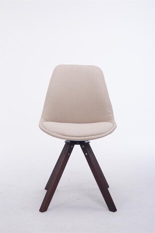 Bezoekersstoel Treyos Draaibaar Walnoot Stof Square, Creme
