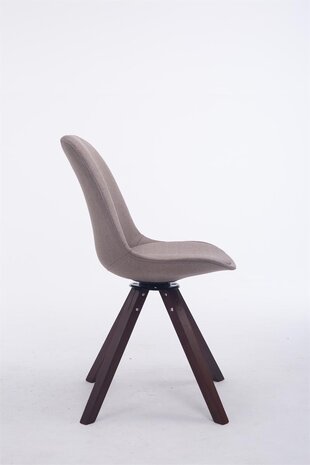 Bezoekersstoel Treyos Draaibaar Walnoot Stof Square, Taupe