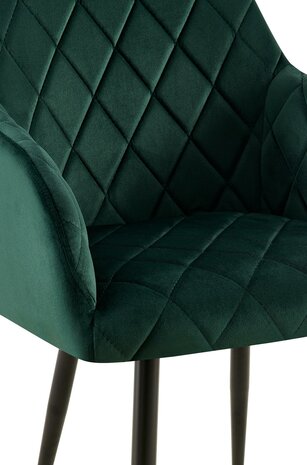 2-delige set eetkamerstoel Menott fluweel B, Groen
