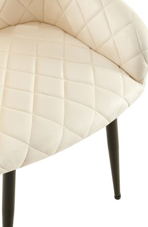 2-delige set eetkamerstoel Menott fluweel B, Creme