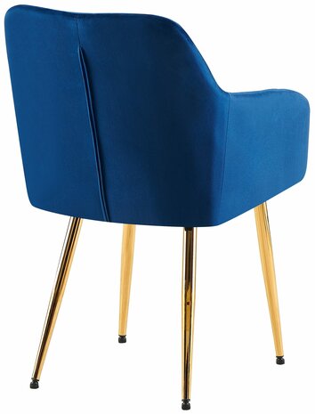 2-delige set eetkamerstoel Menott fluweel G, Blauw