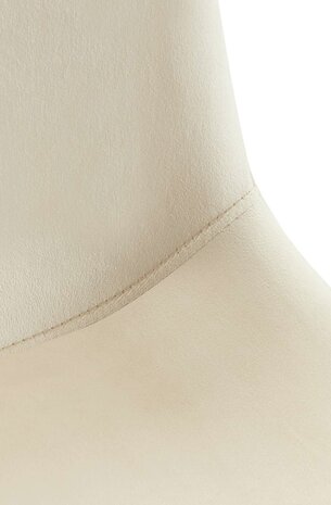 2-delige set eetkamerstoel Liwis fluweel, Creme