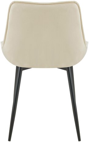 2-delige set eetkamerstoel Wellaca fluweel, Creme